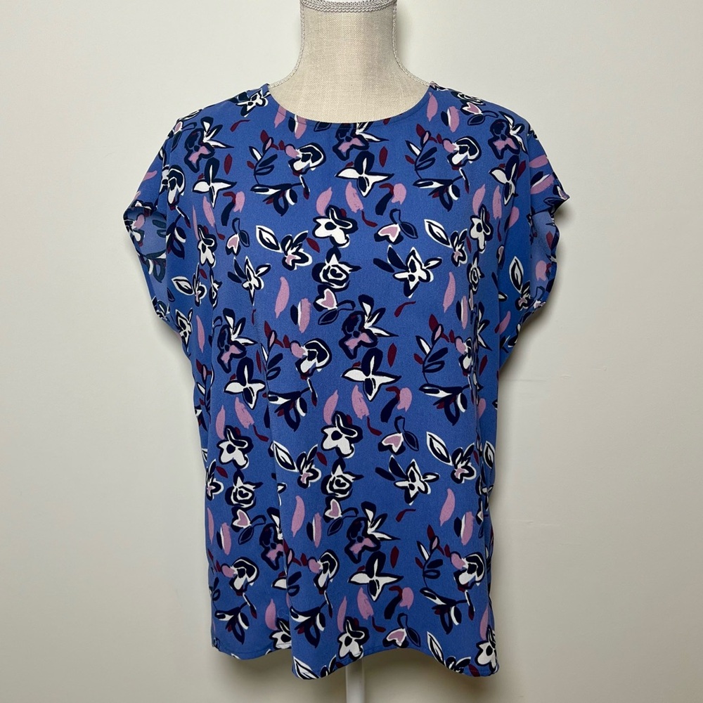 Halogen Purple Floral Blouse